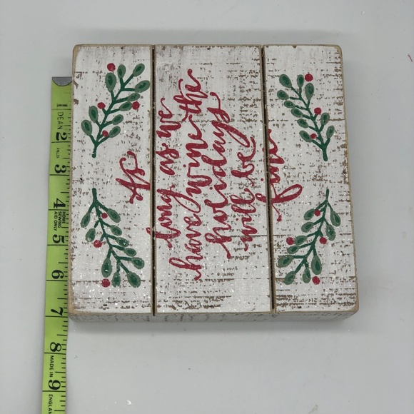 Primitives by Kathy Wood Holiday Sign Freestanding Glitter Wine Quote Decor - Picture 6 of 6